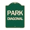 Signmission Designer Series Diagonal Parking 1, Green & Tan Heavy-Gauge Aluminum Sign, 24" x 18", G-1824-24192 A-DES-G-1824-24192 - alternate 1